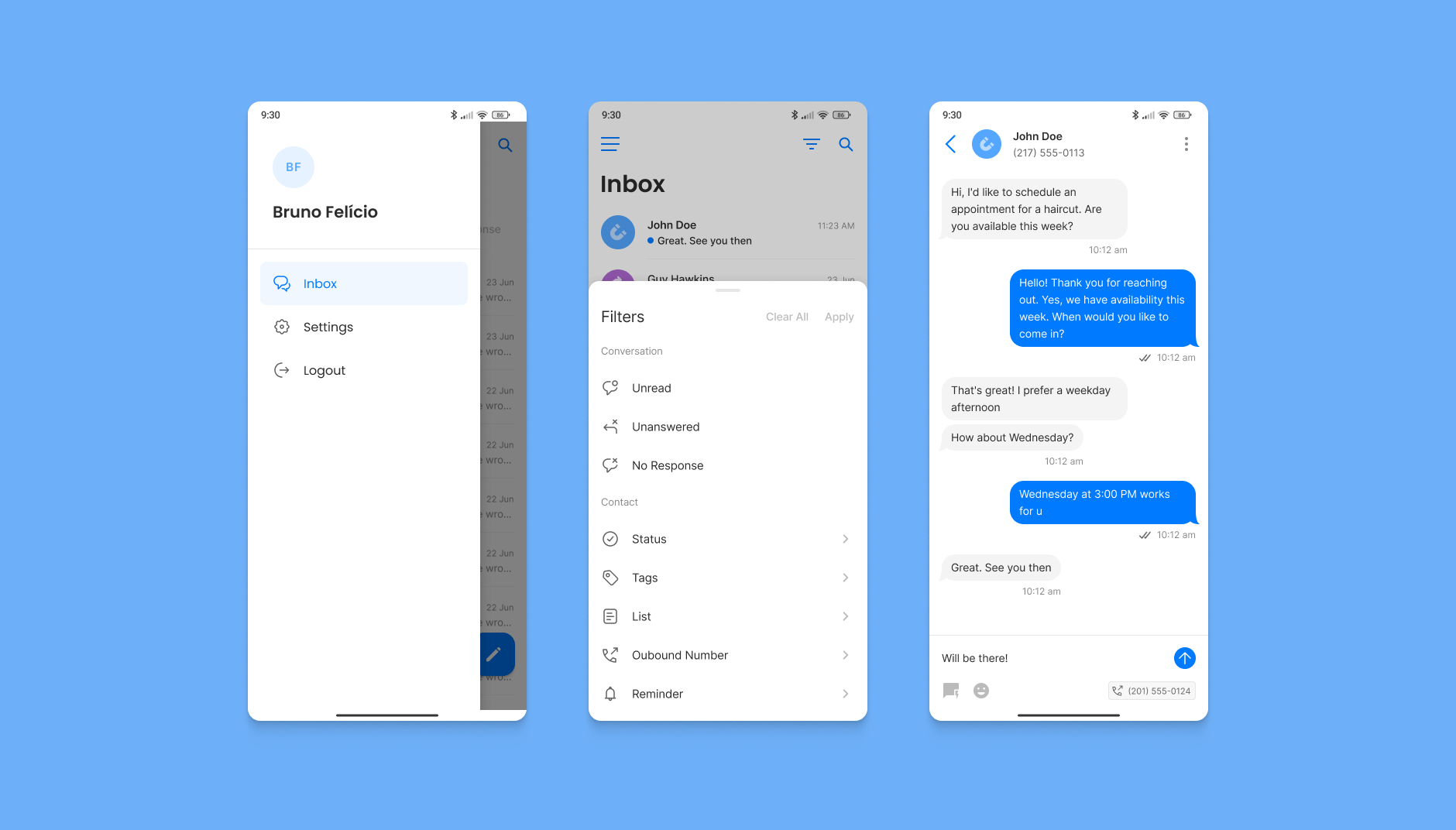 Launch 2-way messaging app