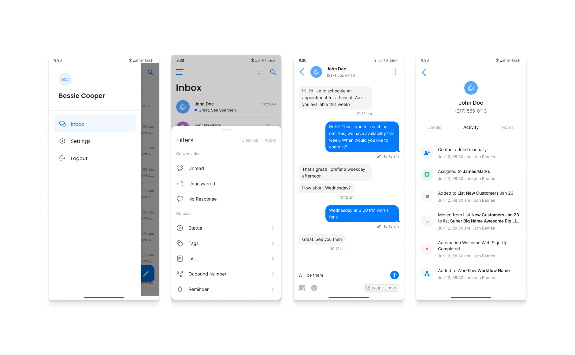 Lanzar la aplicación de mensajería bidireccional
